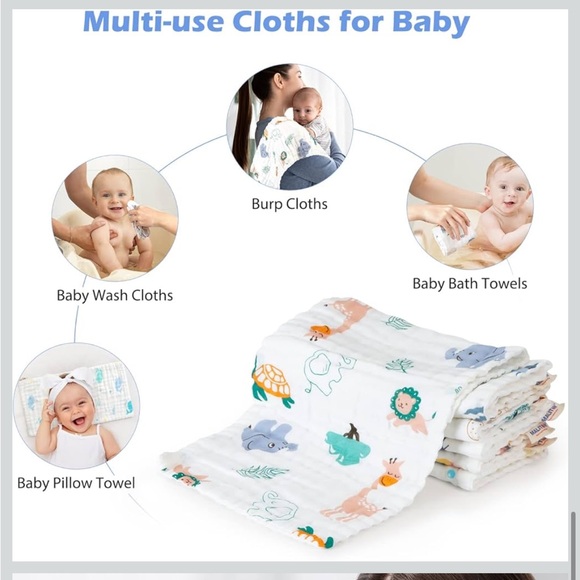 Colorful Baby Muslin Cloth Set - Picture 3 of 6